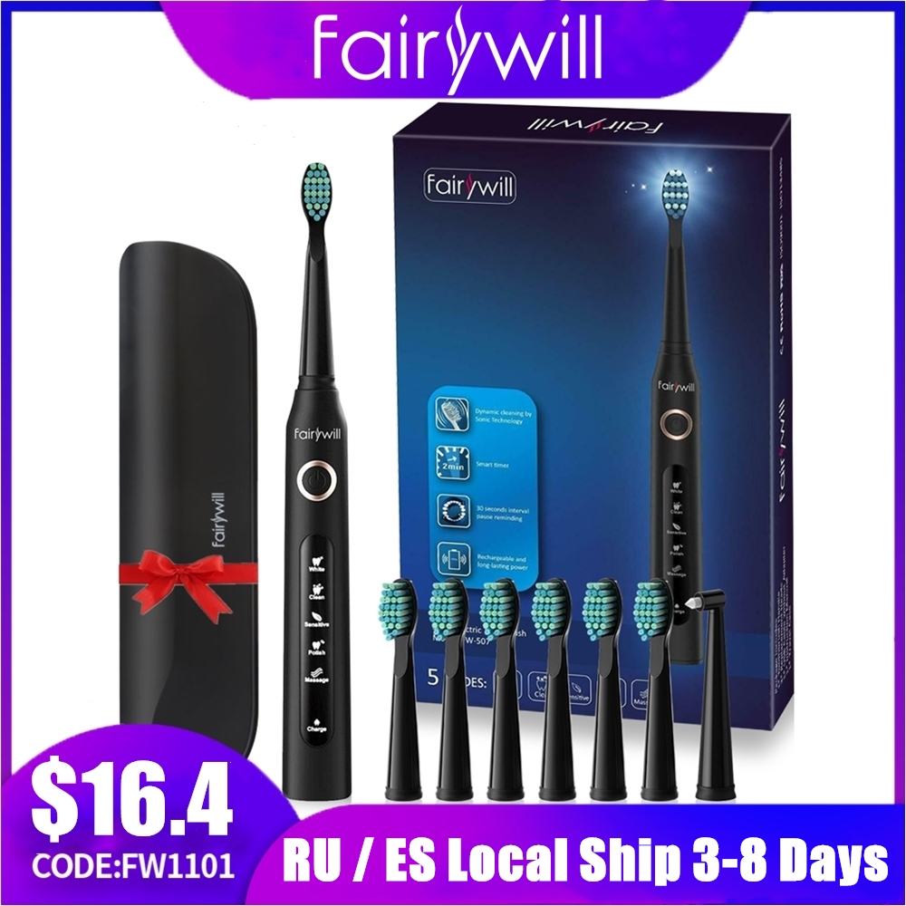 Fairywill-cepillo de dientes eléctrico sónico para adulto, FW-507