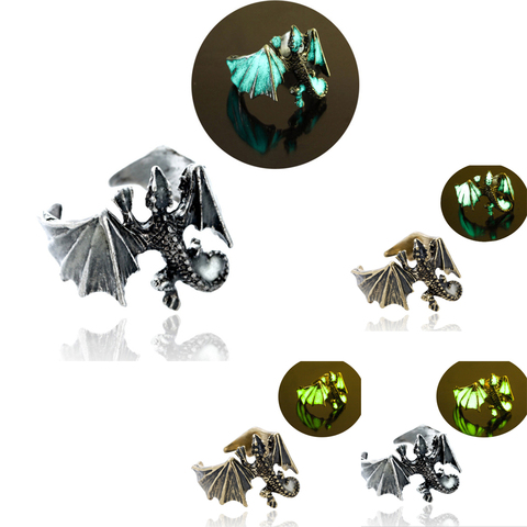 Anillos de dragón luminosos para hombre y mujer, anillo Punk que brilla en la oscuridad, joyería ajustable, talla libre, regalo ► Foto 1/6