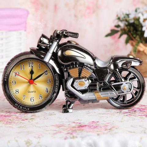 Reloj despertador retro creativo para motocicleta, modelo de simulación de bicicleta de tren, regalo para niños para vacaciones, decoración del hogar ► Foto 1/6