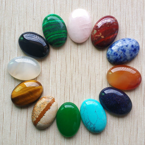 Venta al por mayor 12 unids/lote surtidos natural piedra mixta cabujón Oval de la cabina de piedra lágrima 18x25mm para hacer joyería envío gratuito ► Foto 1/5