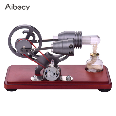 Aimecy-modelo de Motor Stirling de aire caliente de estilo Retro, diseño de volante de inercia, juguete educativo, generador de electricidad para maestro ► Foto 1/6