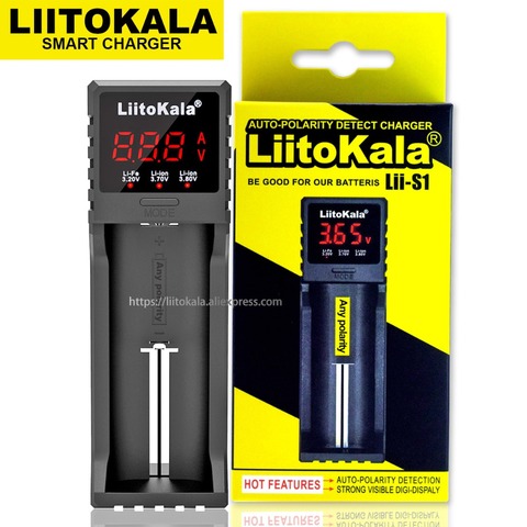 Liitokala Lii-S1 18650 cargador batería para Lipo batería recargable AA Ni-Cd 26650 AA AAA, auto-detección de polaridad 5 V 1A ► Foto 1/6