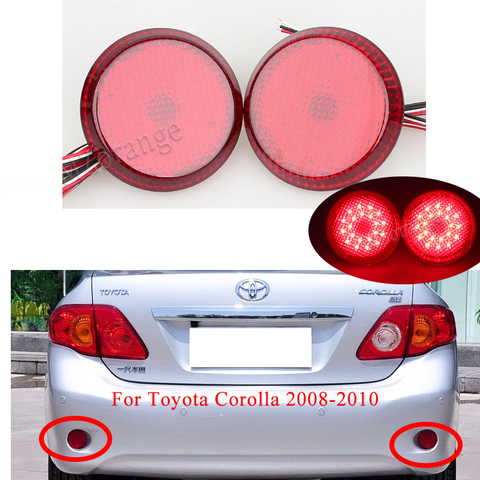 2 uds LED Reflector de parachoques trasero luces para Toyota Corolla 2008-2010 para el Pathfinder cola parada de la luz de freno para Nissan/Qashqai ► Foto 1/6