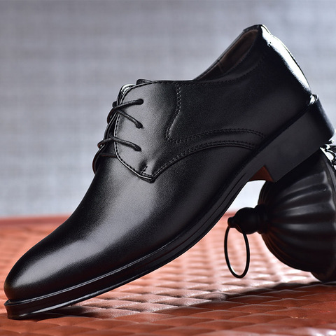 Zapatos de vestir para hombre, calzado formal de cuero de alta calidad, 38-48 talla grande, oxford, a la moda, para oficina, 2022 ► Foto 1/6