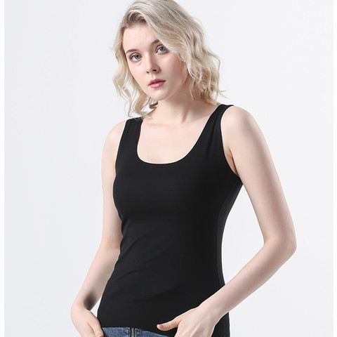 Camiseta de tirantes sin costuras con cuello redondo para mujer, Top sin mangas, corpiño, ropa informal ajustada, chaleco Sexy de moda, ropa interior suave ► Foto 1/6