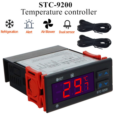 Microcontrolador de temperatura STC-9200, regulador de termostato, termorregulador con función de alarma de ventilador de descongelación de refrigeración ► Foto 1/6