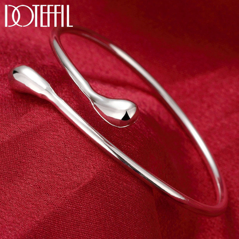 DOTEFFIL-pulsera de gota de agua de Plata de Ley 925, brazalete lleno de joyería de moda para mujer, regalo de San Valentín ► Foto 1/6