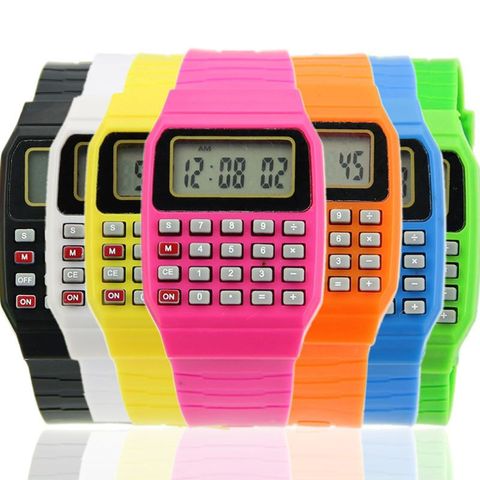 Fad-Reloj de silicona con fecha para niños, calculadora electrónica multiusos, reloj de pulsera AXYF ► Foto 1/5