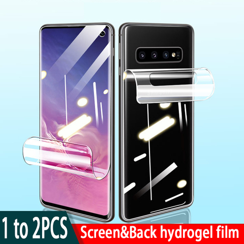 1-2 piezas de vuelta de hidrogel película para Samsung Galaxy S10 Lite S10e S8 S9 Nota 10 Plus S 8 9 s10lite note10 protector de pantalla no de vidrio ► Foto 1/6