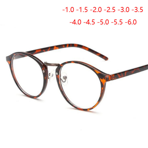 Gafas de ojo redondas Retro Para hombre y mujer, lentes Ultra ligeras para miopía, gafas para miopía acabadas-1-1,5-2-2,5-3-3,5-4-4,5-5 -6 ► Foto 1/6