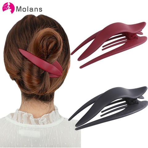 Molans-Pinzas para el pelo de pico de pato mate, broches de pelo de colores sólidos, accesorios para el cabello para mujer, coletero de colores ► Foto 1/6