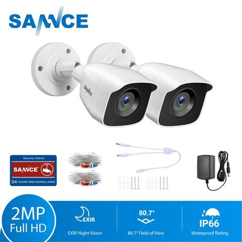 SANNCE-sistema de vigilancia de seguridad, cámara de 2MP, 1080P, HD, corte infrarrojo, visión nocturna, grabación de Audio, carcasa impermeable, Kit de cámara, 2 uds. ► Foto 1/6