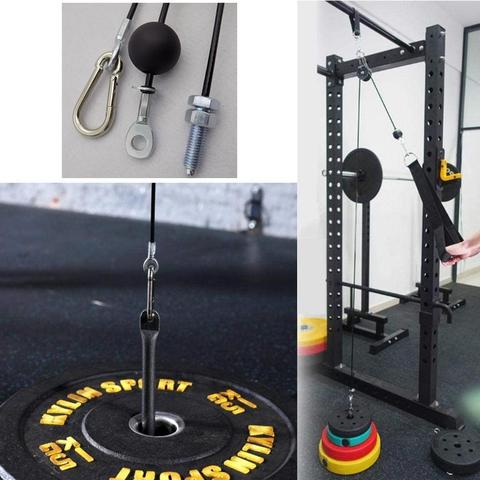 Cuerda de alambre de acero resistente para gimnasio, accesorios de entrenamiento de polea de cuerda gruesa de 6MM, 1M/2M/3M/4M/5M/6M ► Foto 1/6