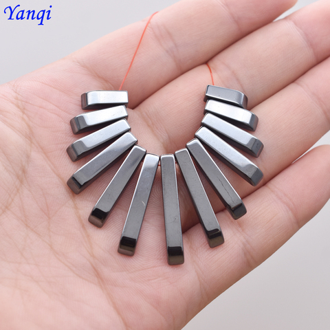 Yanqi-Cuentas cuadradas de hematita para hombre y mujer, piedra Natural de alta calidad, especial, fabricación de collares de joyas DIY ► Foto 1/6