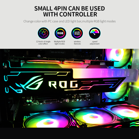 Soporte de tarjeta gráfica RGB RGB25, con luz RGB colorida, fuente Big4Pin, 5V, para 99% tarjetas gráficas en el mercado ► Foto 1/6