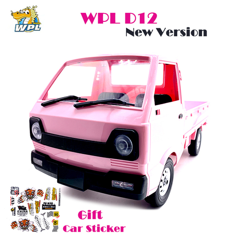 Camión de escalada WPL D12 Suzuki Carry 1/10 Dirft, luz LED en carretera 260, Motor cepillado, coche Rosa D12 1:10 para niños, regalos, juguetes RC ► Foto 1/6