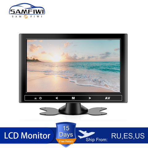 Monitor LCD de 7/9 pulgadas para coche, reproductor de DVD, HD, HDMI/VGA/AV, cámara, vista trasera de coche, reposacabezas, sistema de estacionamiento retrovisor ► Foto 1/6