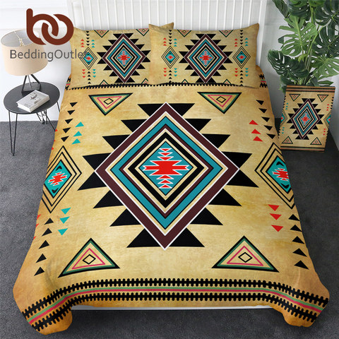 BeddingOutlet-Juego de ropa de cama geométrica, funda de edredón de tamaño Queen, ropa de cama azteca de 3 piezas, Textiles para el hogar de poliéster individual ► Foto 1/6