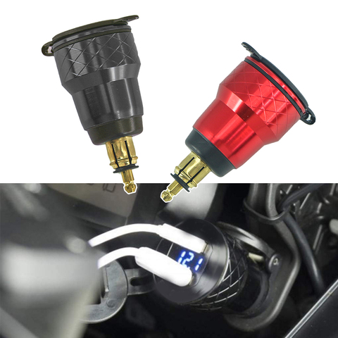 Carga rápida 3,0 Dual enchufe del cargador USB puerto de adaptador de enchufe LED pantalla Digital para BMW R1200GS R1250GS F800GS R1250 GS ► Foto 1/6