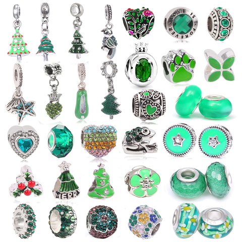 Boosbiy-abalorios de árbol verde y Rana para mujer, abalorios, pulseras de marca, collares para mujer, joyería de dibujos animados, fabricación de regalos, 2 uds. ► Foto 1/6