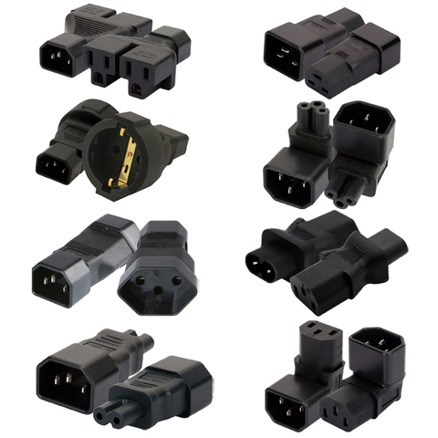 Conector de conversión UPS PDU IEC320, C13, C14 a C5, C6, C7, C8, C19, C20, C21, AU, US, UK, EU, adaptador macho a hembra, novedad ► Foto 1/6