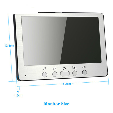 Sistema de timbre de portero automático para puerta, Monitor interior de 7 pulgadas, TFT, LCD, con cable, 700TVL, impermeable, cámara IR al aire libre ► Foto 1/2