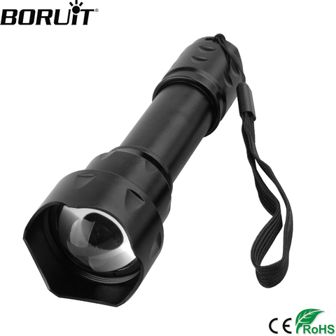 BORUiT-linterna Led de visión nocturna T20 infrarroja IR, 850nm, con Zoom 18650, batería, IPX6, waterprof, para caza ► Foto 1/6