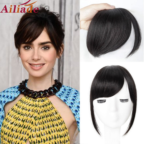 AILIADE-flequillo de pelo sintético falso para mujer, pinza con flecos en flecos, pinzas para el pelo, extensiones de cabello con flequillo degradado ► Foto 1/6