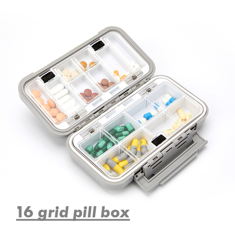 Caja de pastillas de Medicina de gran tamaño, estuche de píldora organizador de almacenamiento, contenedor, dispensador de tabletas, Pastillero impermeable ► Foto 1/5