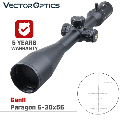 Óptica vectorial de Gen2 Paragon 6-30x56 caza Riflescope táctico óptica 1/10 MIL 90% luz de largo alcance preciso disparar 338 ► Foto 1/6