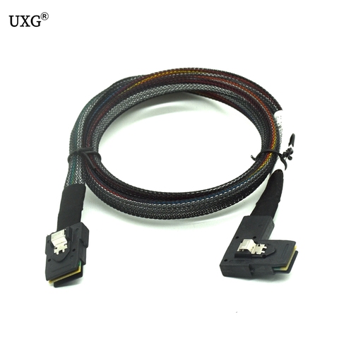 Ultra delgado plano izquierda SFF-8087 ángulo derecho 90 grados Mini SAS 36pin SFF-8087 a 8087 datos Raid Cable 80cm ► Foto 1/6