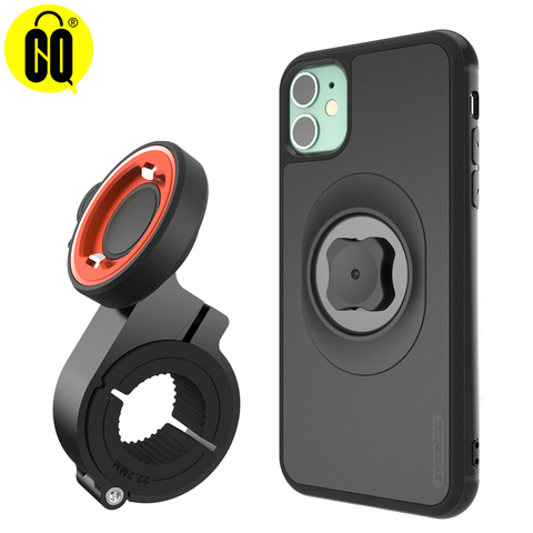 Soporte de teléfono para bicicleta carcasa de montaje rápido para iphone 11 pro, XsMax, 8 Plus, 7, negro, PC, mate, a prueba de golpes, novedad ► Foto 1/6