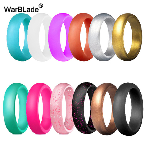 WarBLade-anillos de silicona de grado alimenticio para mujer, bandas de goma de boda, anillo de dedo de silicona Flexible hipoalergénico, FDA, 5,7mm ► Foto 1/6