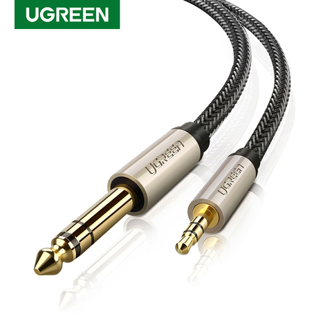 Ugreen 6,35mm a 3,5mm adaptador Aux Cable para mezclador amplificador CD reproductor altavoz chapado en oro 3,5 Jack a 6,5 Jack macho Cable de Audio ► Foto 1/6