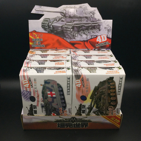 8 unids/set 1:72 Segunda Generación 4D plástico montaje tanque Kits WWII Ger US UK militar Mesa tanque juguetes para niños ► Foto 1/6
