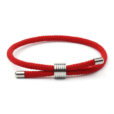 Pulsera de hilo rojo para hombre y mujer, brazalete ajustable de la suerte para amantes, paraguas minimalista, pulsera de cuerda ► Foto 1/6