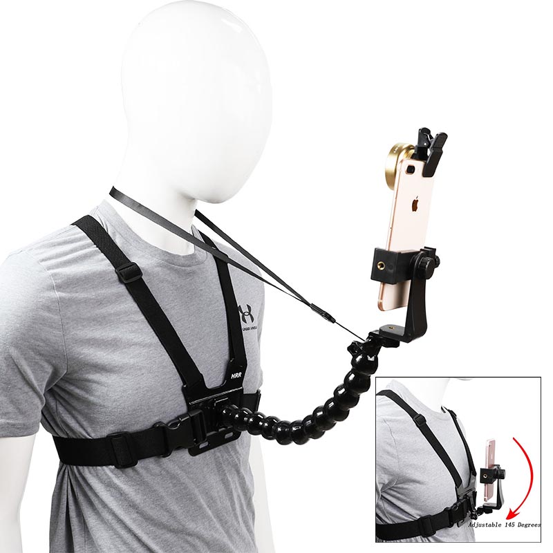 Arnés de pecho para teléfono móvil y soporte para correa para la cabeza