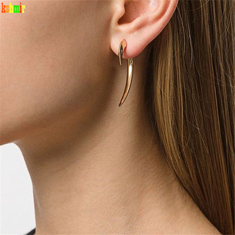 Pendientes estéreo con forma de media luna para mujer, accesorios de Metal para fiesta, tendencia Hip Hop, 2x2cm ► Foto 1/6