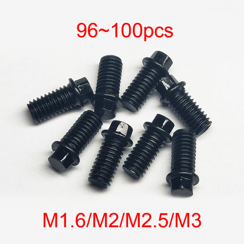 M1.6/M2/M2.5/M3 de plata/Negro exterior tornillo hexagonal longitud/3/4/5/6/8/18mm de bloqueo de pernos de eje para el modelo de coche de RC ruedas ► Foto 1/1