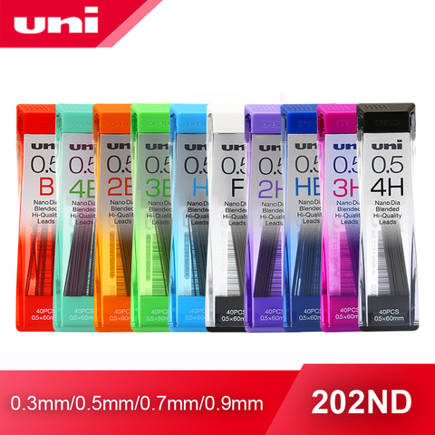 1 Uds UNI Lead 0,3/0,5/0,7/0,9-202ND Nano Diamond Extra duro automático recargas lápiz plomo negro plomo HB2B/2H/3B/4B ► Foto 1/6