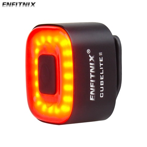 Enfitnix Auto freno carretera bicicleta luz trasera Sensor inteligente Ciclismo MTB luz trasera USB carga bicicleta LED transpirable Auto Luz de detección ► Foto 1/6