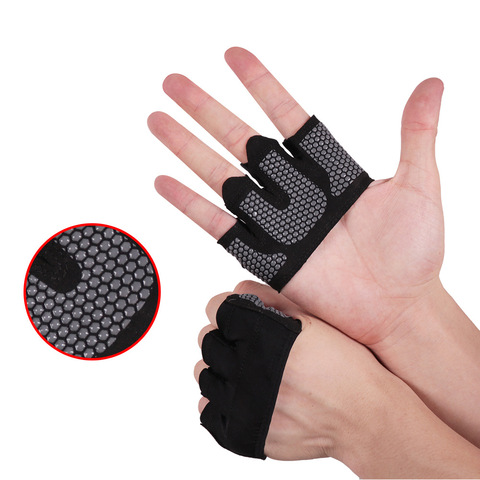 Guantes de medio dedo para gimnasio, para Crossfit, levantamiento de pesas, culturismo, Protector de mano ► Foto 1/6