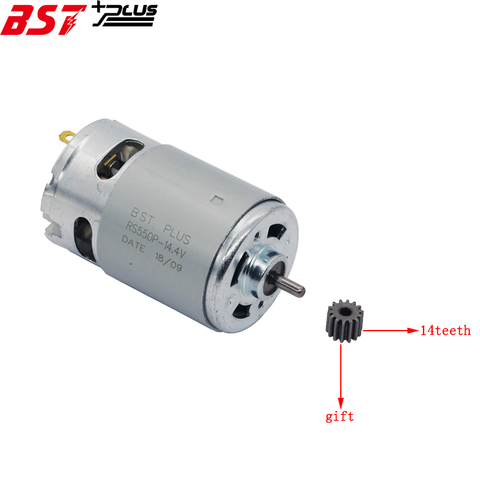 MOTOR RS550 (14 dientes) 20000 rpm 10,8 V/12 V/14 V/14,4 V/16,8 V/18 V/ 21 V/24 V adecuado para BOSCH MAKITA HITACHI Taladro Inalámbrico ► Foto 1/6