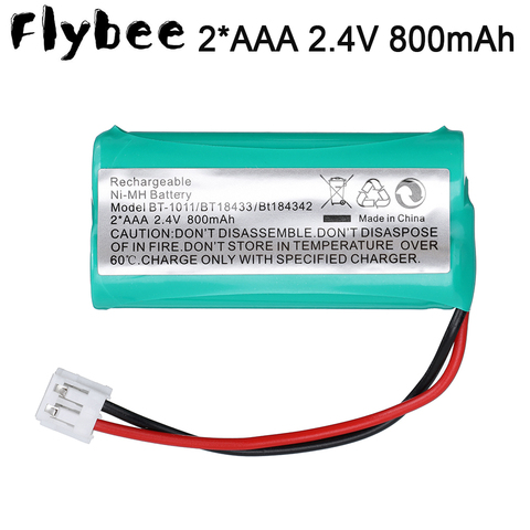 1 Uds AAA de 2,4 V 800mAh batería de Ni-MH BT-1011 recargable, teléfono inalámbrico batería Walkie talkie de la batería BT-1011 BT-1018 BT101 2 * AAA ► Foto 1/5