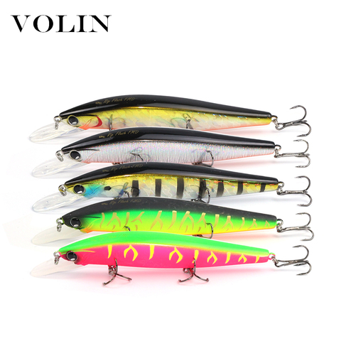 VOLIN-Cebo duro con 3 ganchos, señuelo de pesca Artificial con bola Wobblers, 110mm, 15g, 1 señuelo de Pesca flotante ► Foto 1/6