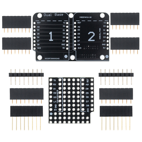 10 Uds placa de expansión Pin de escudo de la batería de litio/doble hembra Dual Base escudo Wemos D1 Mini ESP8266 D1 placa de expansión ► Foto 1/6