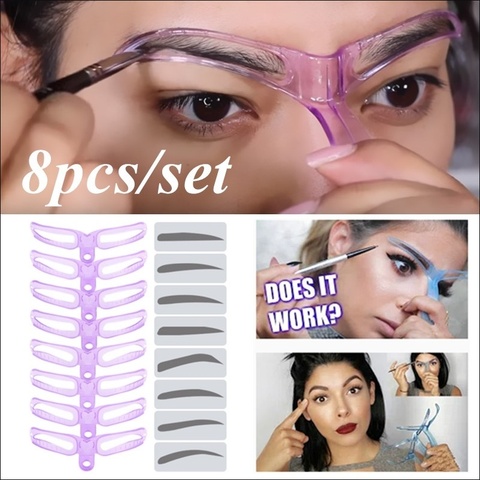 Plantilla de maquillaje para cejas, Kit de plantilla de modelado de cejas 8  en 1, 8 Uds. - Historial de precios y revisión | Vendedor de AliExpress -  MJ's Beautiful Cabin Store 