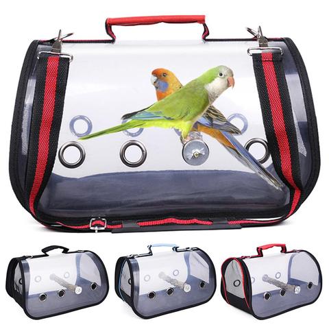 Jaula de transporte para pájaros al aire libre, bolsa de viaje transpirable, mochila para salir, bolsa de aves multifuncional con percha ► Foto 1/6