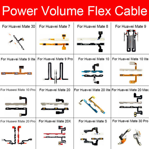 Poder y volumen Cable Flex para Huawei Mate 7 8 9 10 20 20X 30 S Lite Pro Max Power & Volume botón Flex Cable de cinta de reparación ► Foto 1/6