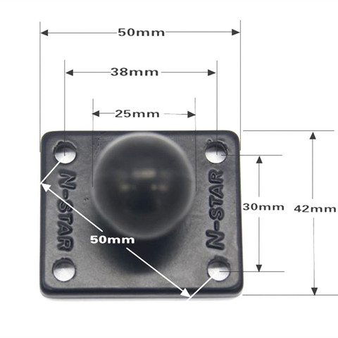 Base de montaje cuadrada de aluminio con cabeza de bola para Garmin Zumo/TomTom ► Foto 1/6